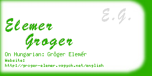 elemer groger business card